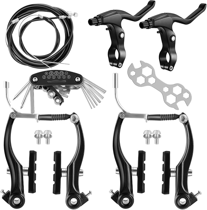 Universal MTB V-Brake Set with Cables & Tools for Front/Rear Bikes