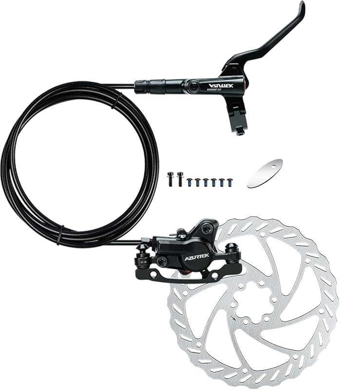 RUJOI MTB Hydraulic Disc Brakes Set with 160mm Rotor, PM Adapter & Pre