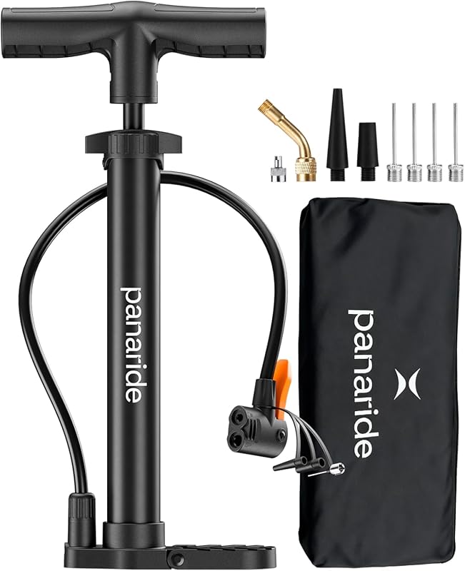 Advanced Floor Bike Pump with Dual Valves, Handheld Air Pump for Road,