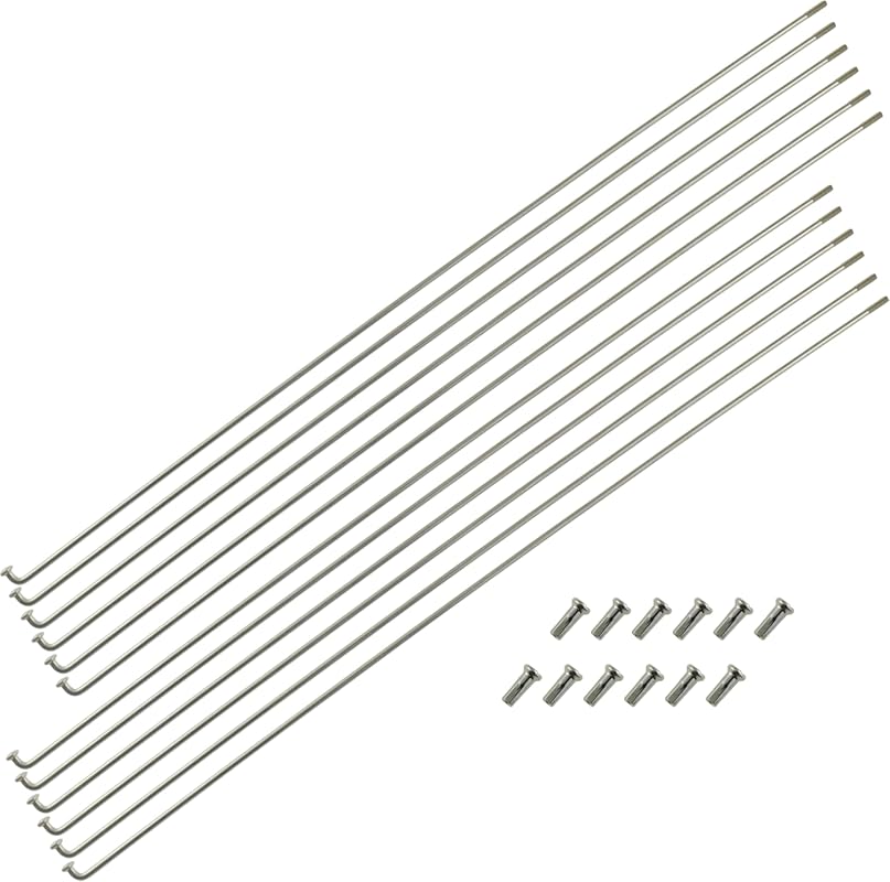 Silver Stainless Steel Mountain Road Bike Spokes, 290mm, 14G, 12mm Nip