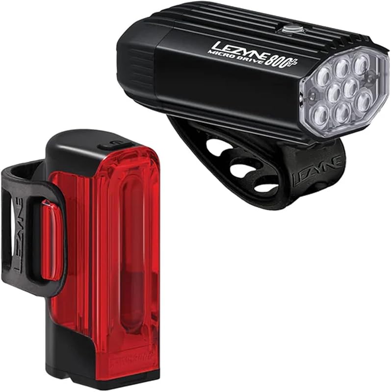 LEZYNE Micro Drive 800+ LED Light Set: 800 Lumen CNC Front Light with