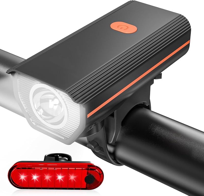 Ultra Bright Rechargeable Bike Lights with Headlight & Tail Light for 