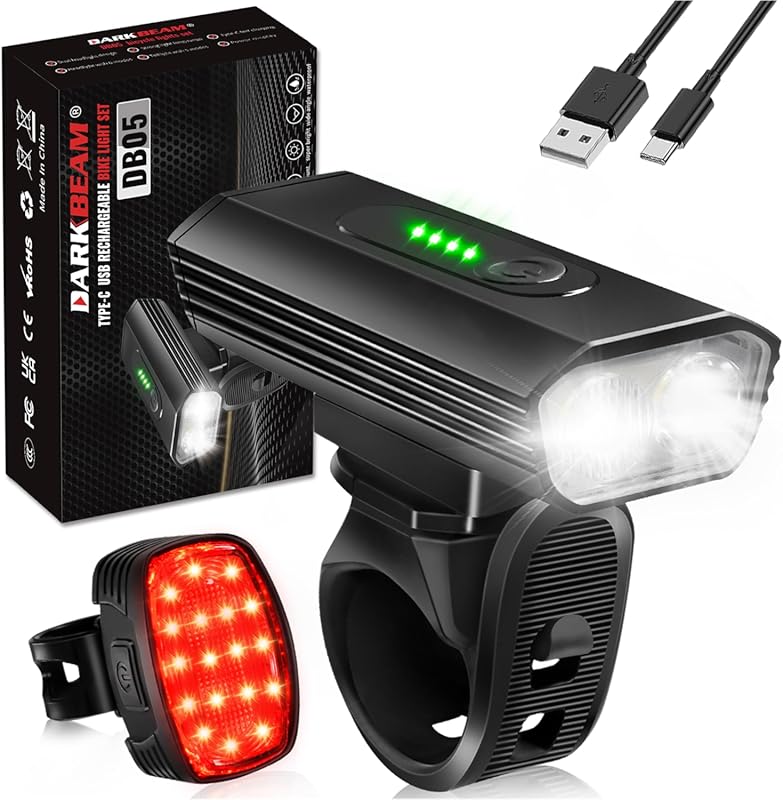 DARKBEAM USB-C Rechargeable 4000LM Ultra Bright Mountain Bike Light Se