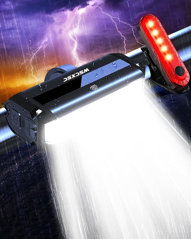 USB Rechargeable Super Bright Bike Light Daytime Running Headlight & T