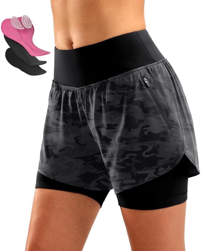 Bikewa 4D Padded Women's Zipper Pocket Mountain Bike Shorts for Comfor