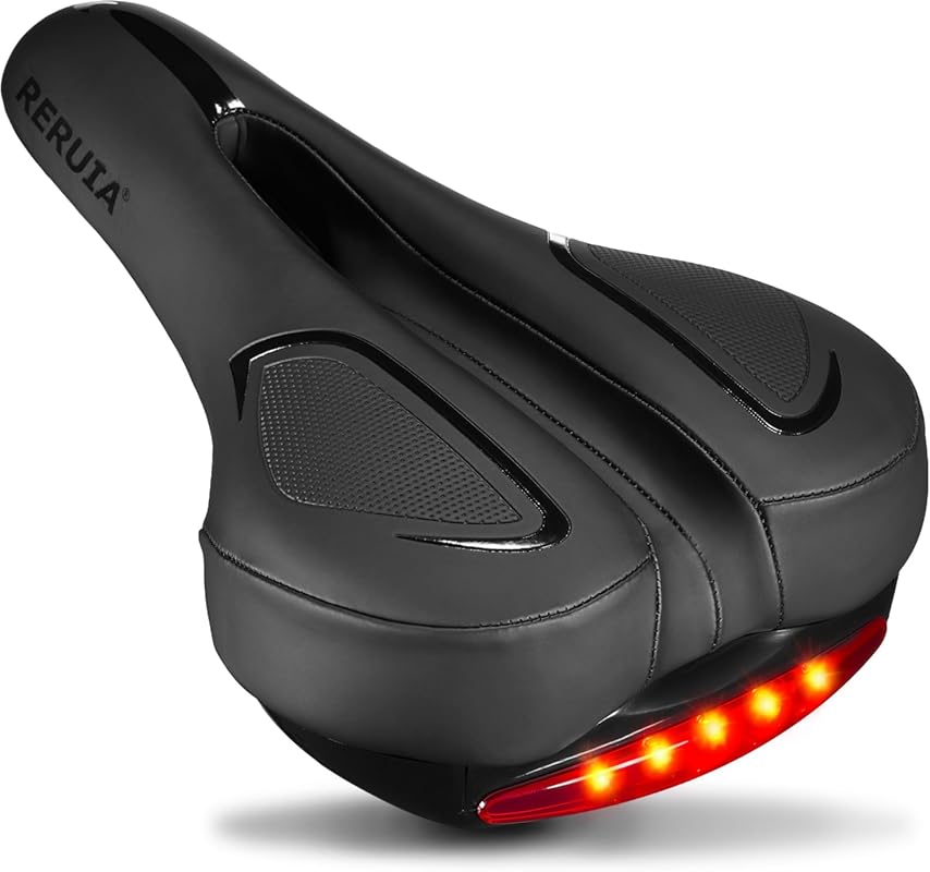 Oversized Memory Foam Bike Seat with Waterproof Leather Cover – Shock-