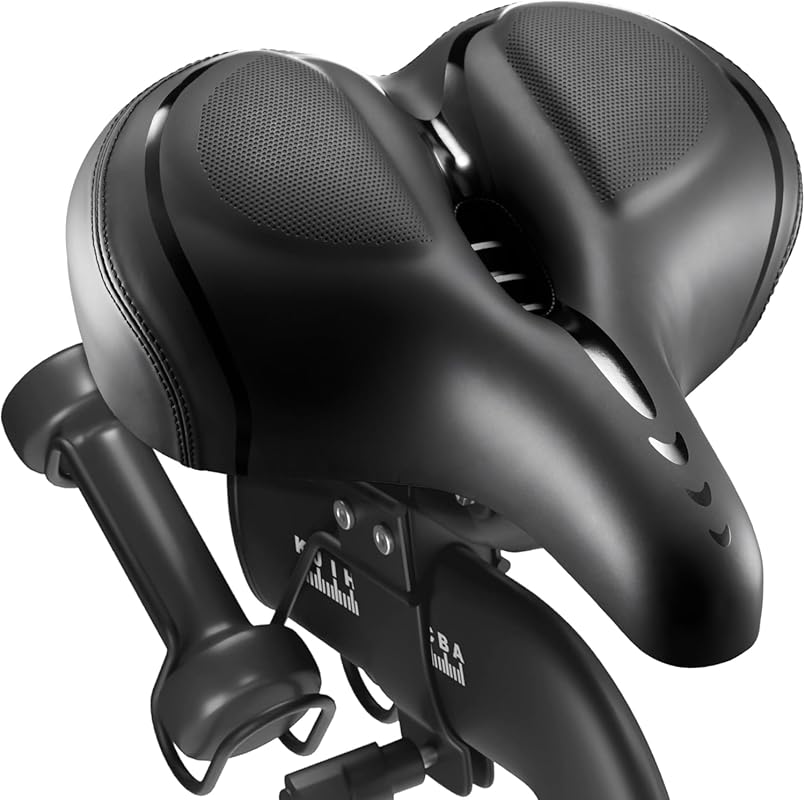 Oversized Memory Foam Bike Seat with Waterproof Leather Cover – Shock-