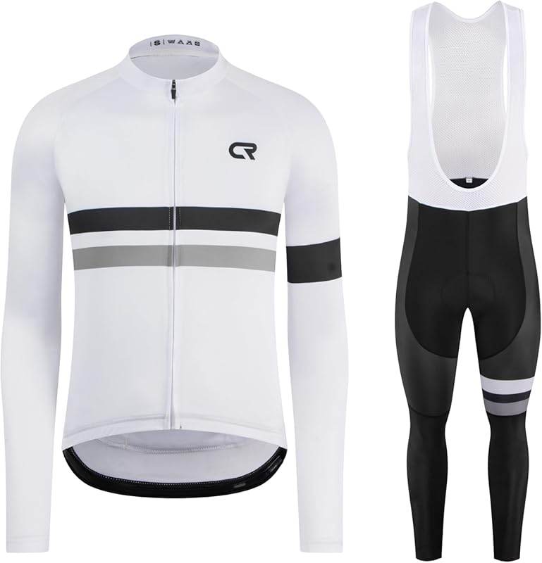 Coconut Ropamo Men's Long Sleeve Cycling Jersey & Bib Pants, 3D Padded