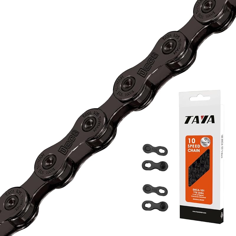 TAYA DECA-101 10-Speed Ti-Black Chain 116 Links for Gravel MTB Durable