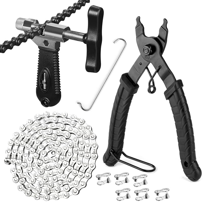 6/7/8 Speed Bike Chain Tool Kit with Breaker, Plier & Buckles for Road