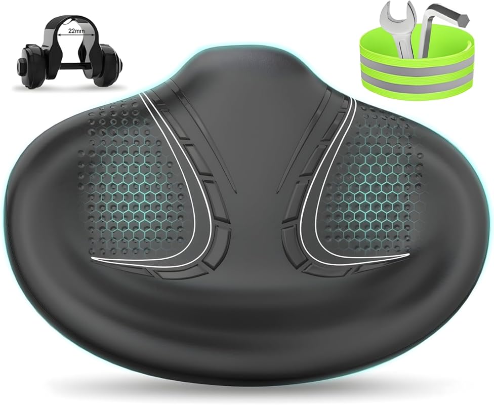 Bluewind New Noseless Oversized Bike Seat with Backrest for All Bikes