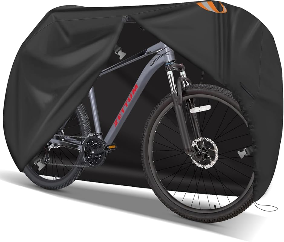 Zettum Waterproof 600D Outdoor Bike Cover for 1 Bike – Fits eBike, Mou