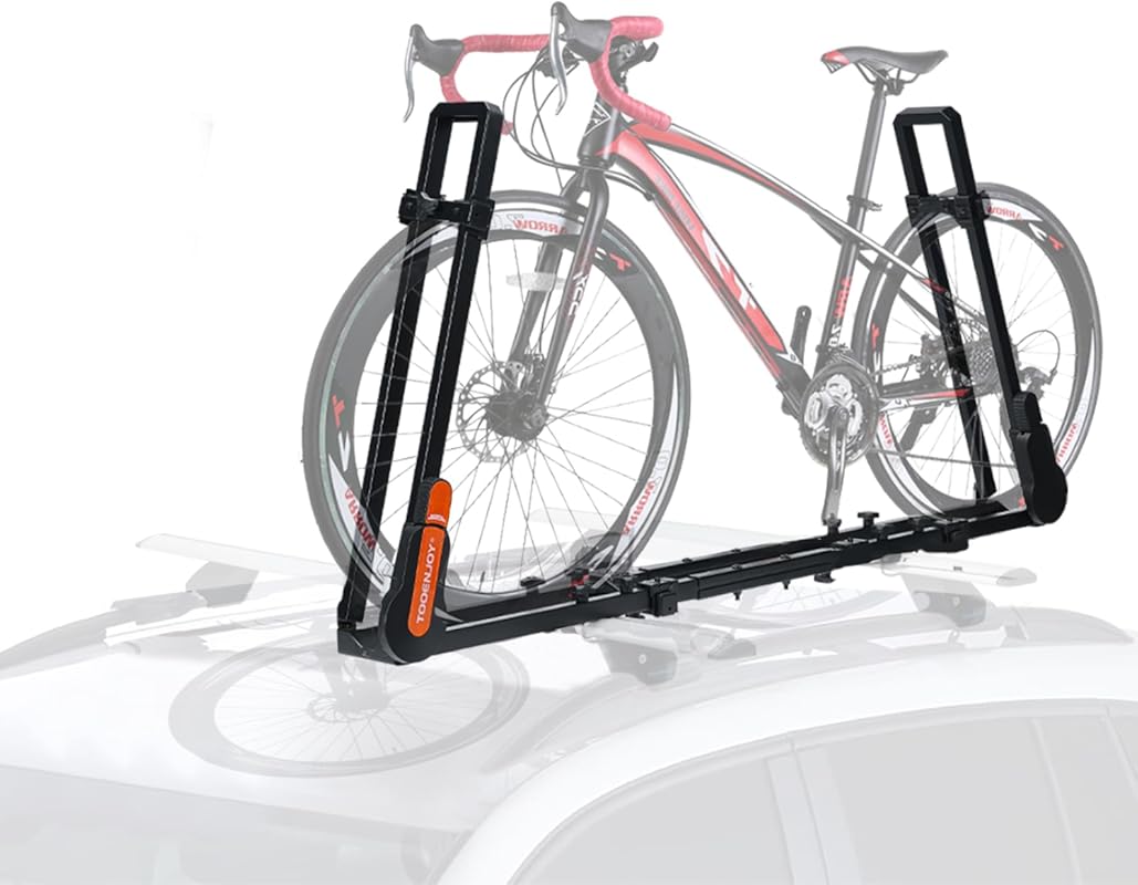 TOOENJOY Upright Rooftop 1-Bike Rack for Car & SUV with Movable Crossb