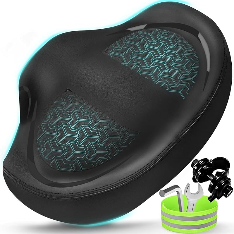 Noseless Oversized Bike Seat with Extra Padding - Comfortable Saddle f