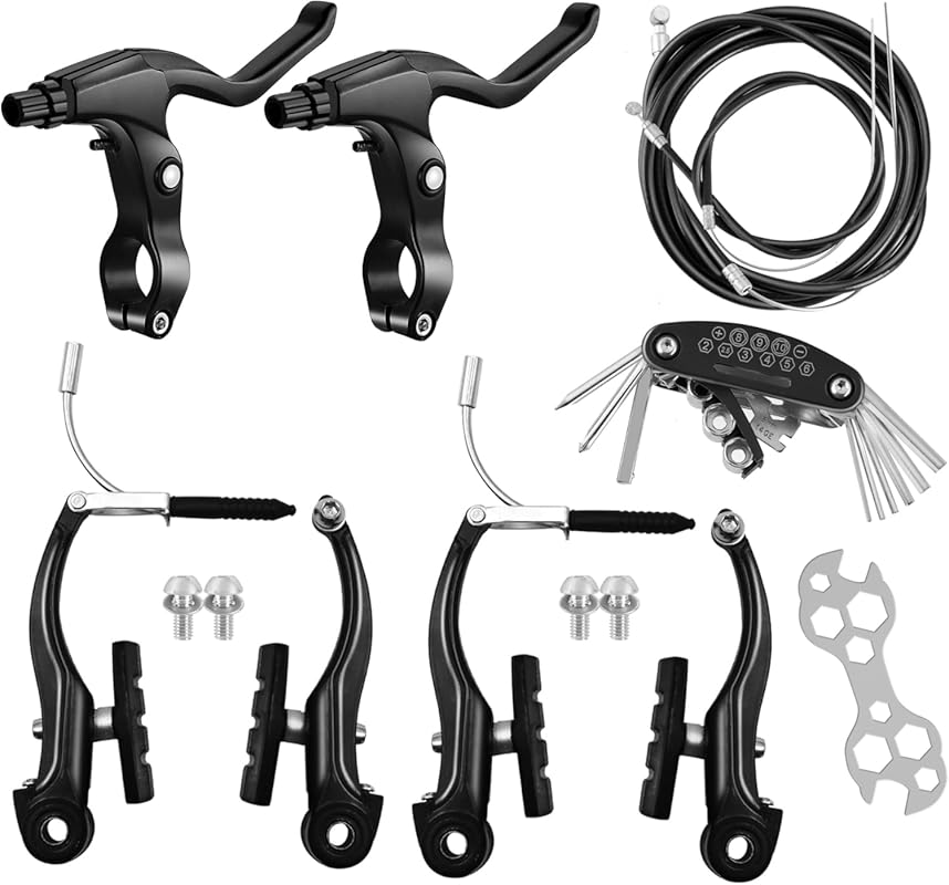 Complete MTB Hybrid Bike Brake Kit with Calipers, Cables & Tools