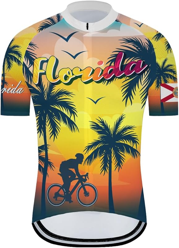 Texas State Cycling Jersey Men's Flag Short Sleeve Bike Shirt for Road
