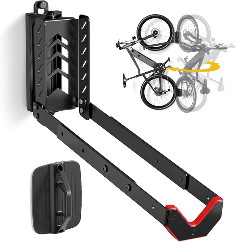 No-Lift Swivel Wall Mount for Garage, Holds 77Lbs, Easy Load/Unload Bi