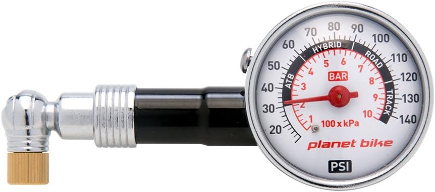 Planet Bike Dial Tire Pressure Gauge for Accurate PSI Readings
