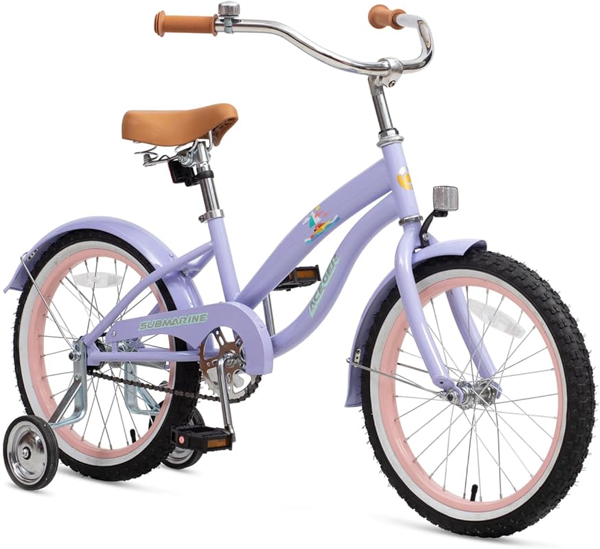 ACEGER Girls Beach Cruiser Bike for Kids 5-13 Years with 16