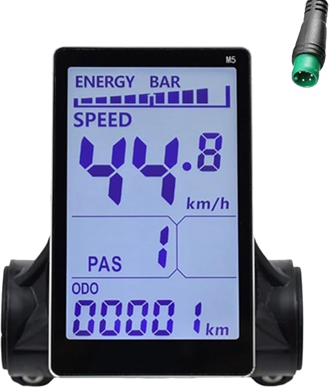 M5 Electric Bike LCD Display Meter – 24V–60V Compatible, 6PIN Replacem
