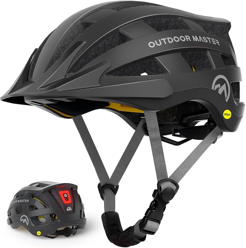 OutdoorMaster Gem II MIPS Lightweight Bike Helmet with Built-in Light