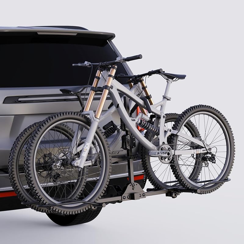 Premium 2-Bike Hitch Rack for E-Bikes & Fat Tires, 160Lbs Smart Tiltin