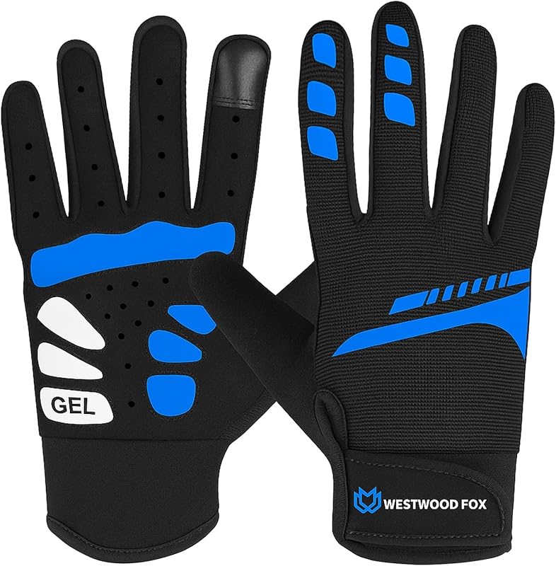 WESTWOOD FOX Unisex Full-Finger Touchscreen Anti-Slip Cycling Gloves f
