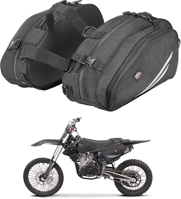 KEMIMOTO Motorcycle Saddlebags with Rain Covers, 20L, Compatible with 