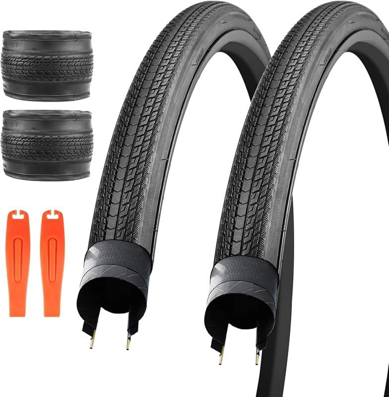 Road Bike Tire 1/2 Pack 700*28C-35C Folding, Wear-Resistant, Black