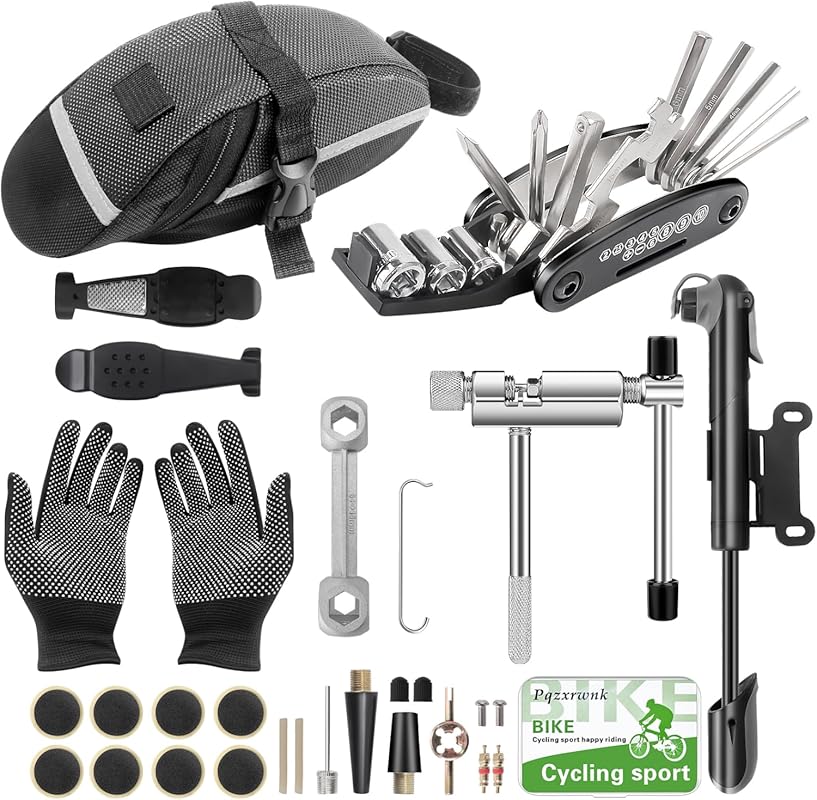Ultimate 27-Piece Bike Repair Kit with Mini Pump, Multitool & Tire Pat