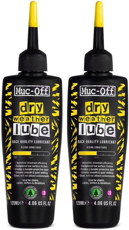 Muc-Off Dry Chain Lube, 2 Pack 4 fl oz - Bike Lube, Bike Chain Oil, Ch