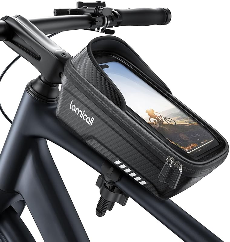 Lamicall Waterproof Bike Frame Bag with Phone Holder – 1-Second Releas