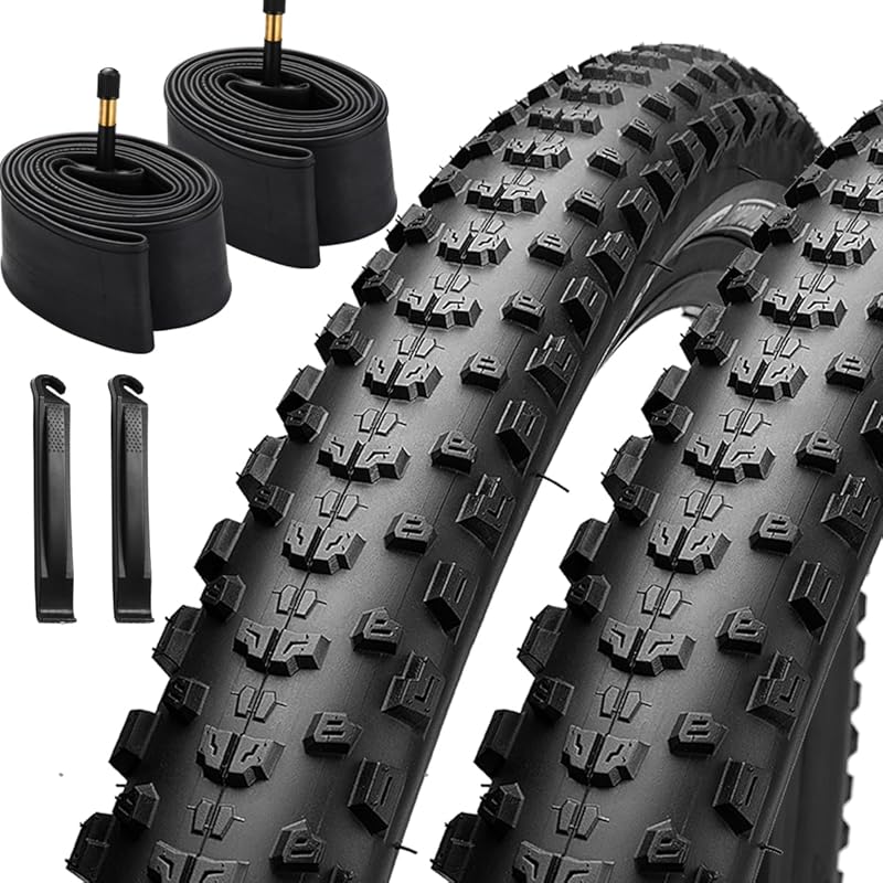 2-Pack 26/27.5/29x2.25 Inch Kevlar Foldable MTB Tires with Inner Tubes