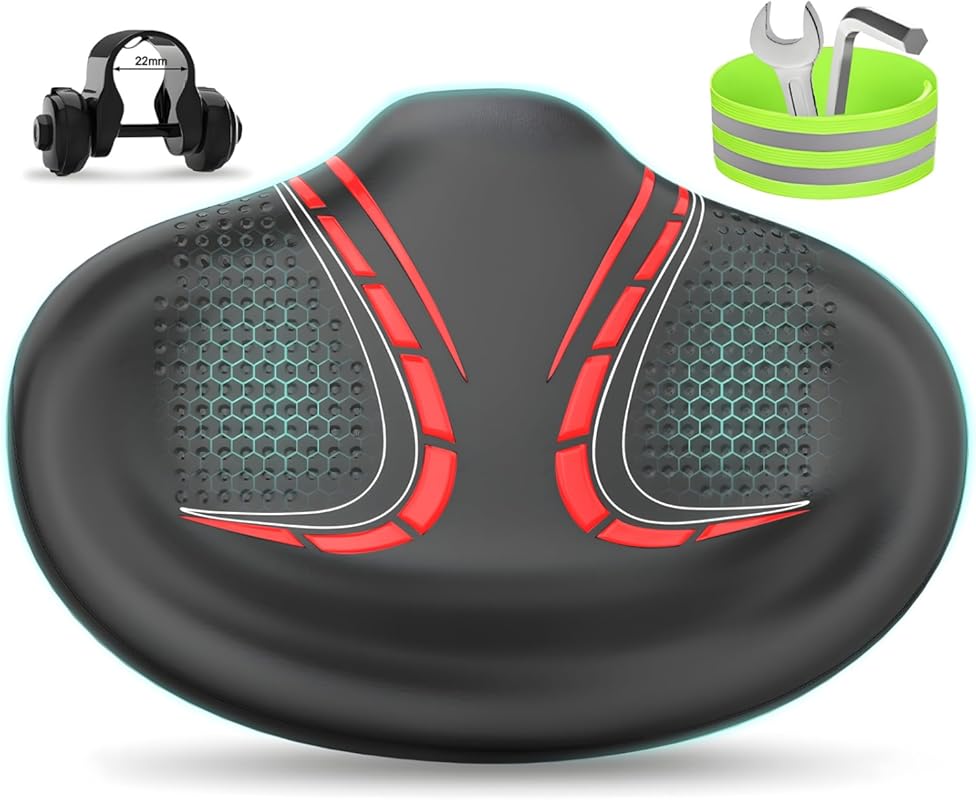 Bluewind New Noseless Oversized Bike Seat with Backrest for All Bikes