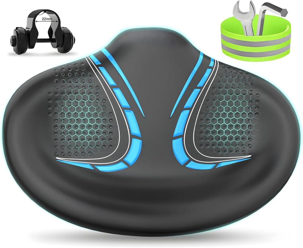 Bluewind New Noseless Oversized Bike Seat with Backrest for All Bikes