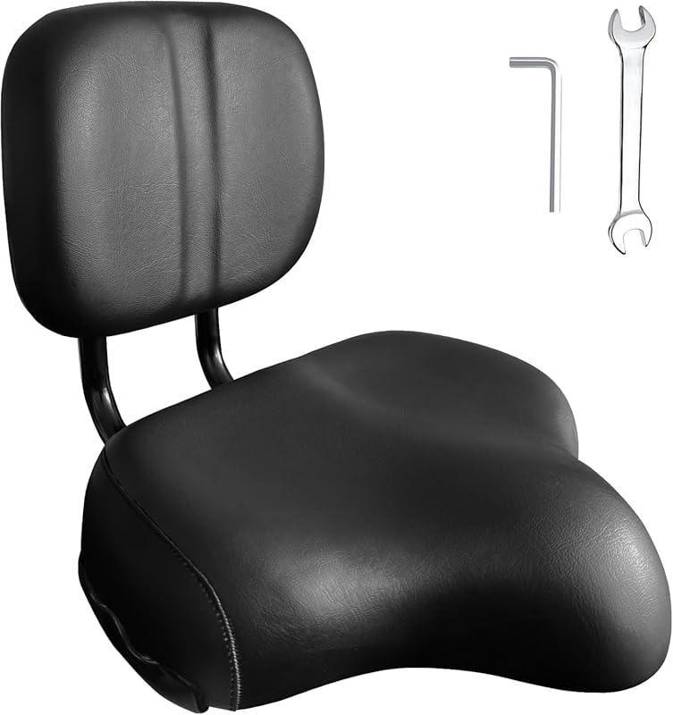 Oversized Ergonomic Bike Seat with Backrest & Memory Foam for Tricycle