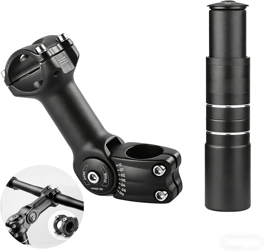 Oxidized Anti-Rust Bike Stem Riser 28.6mm/31.8mm Adjustable 120° for M