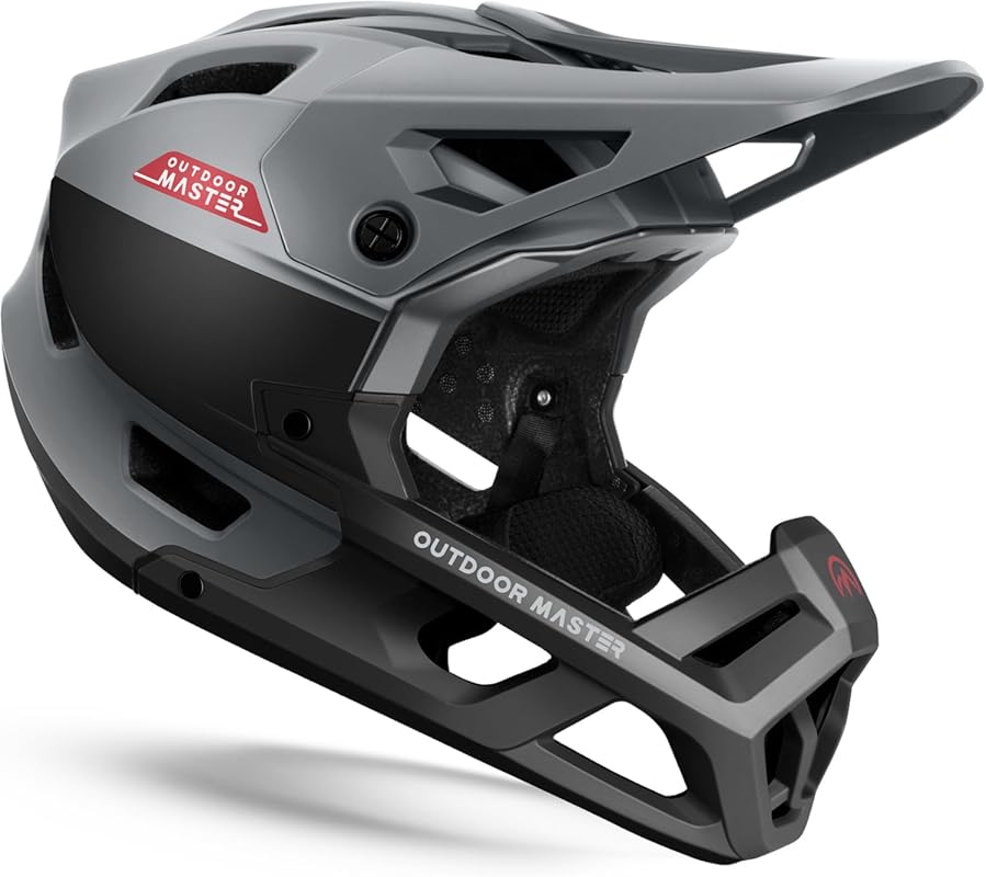 OutdoorMaster Grizzly Full Face Mountain Bike Helmet for Men/Women: Li