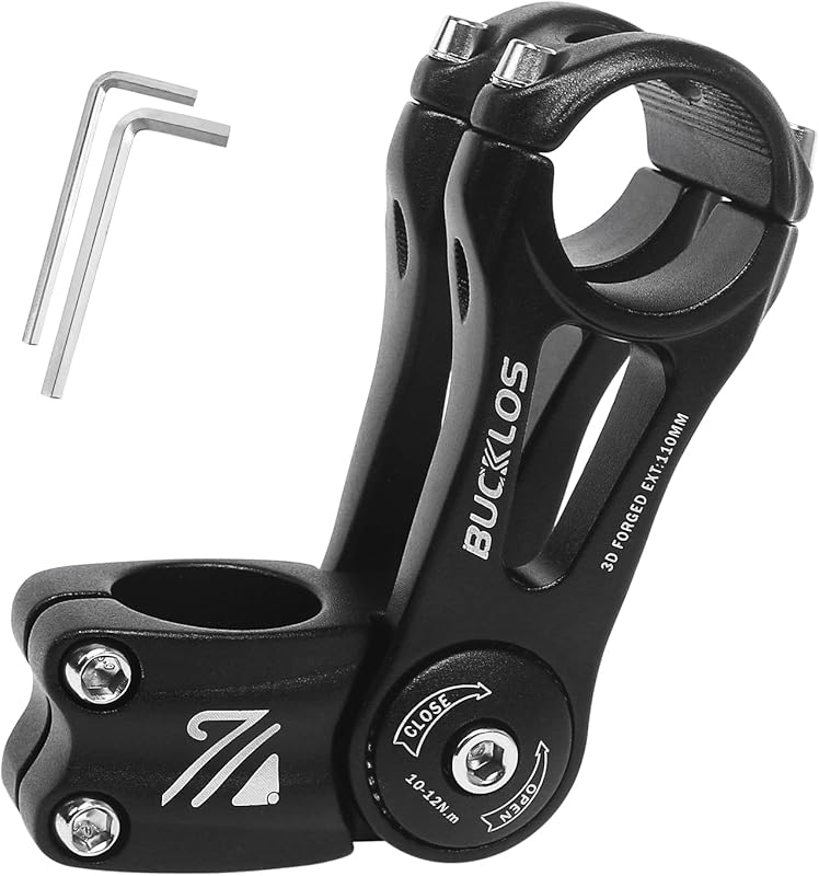 BUCKLOS 80° Adjustable Bike Stem 25.4/31.8mm 90-145mm for E-Bike & Mou