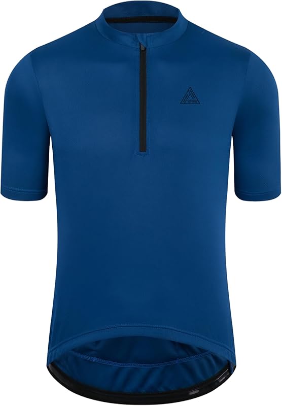Men's Solid Color Cycling Jersey, 1/3 Zipper, Club Fit, Zipper Pocket