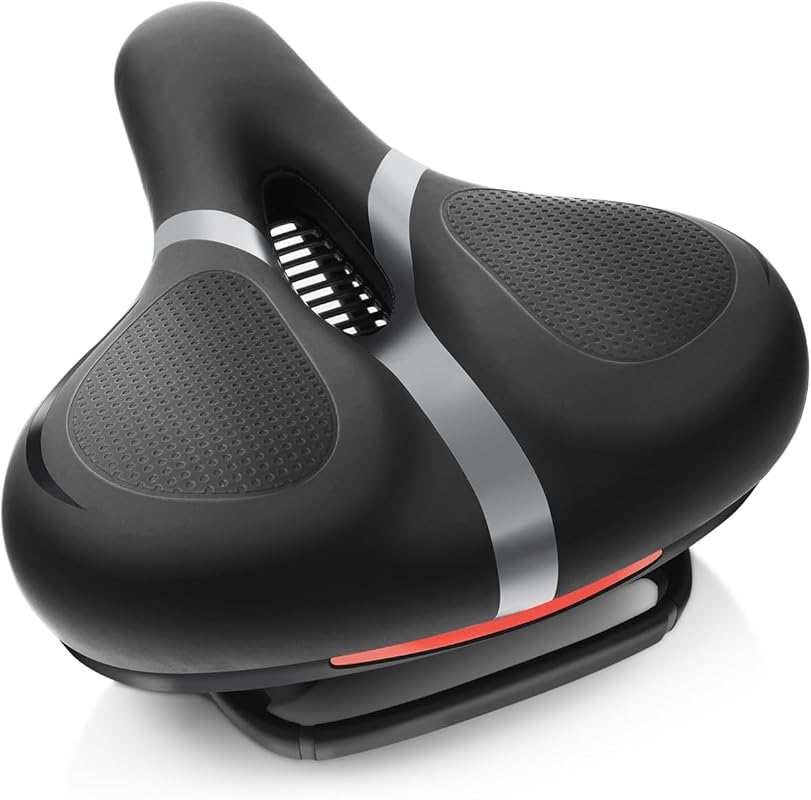 Comfort Wide Memory Foam Bike Seat Replacement for Men & Women, Compat