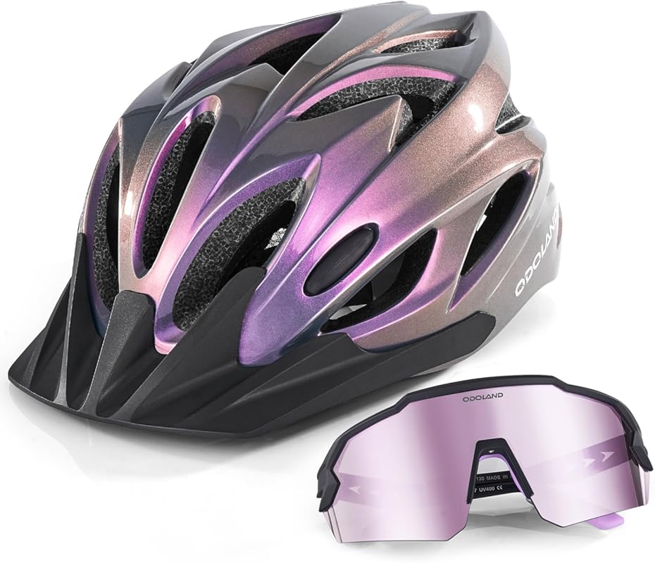 Safety Certified Bike Helmet & UV Protection Sunglasses Set for Men &