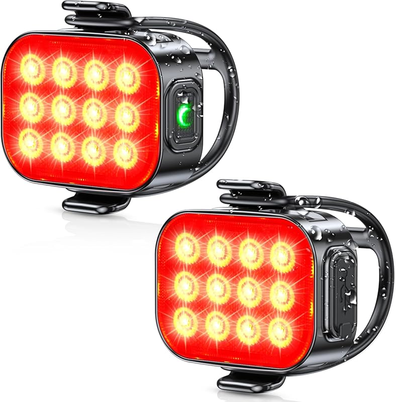 ISEYOU USB Rechargeable Rear Bike Light 6 Modes, IP65 Waterproof, Perf