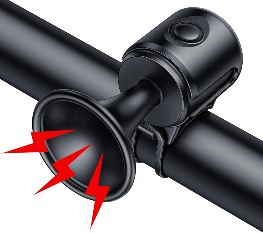 Electric Bike Horn – 130dB Loud Bell for 22.2-32mm Handlebars, Easy In