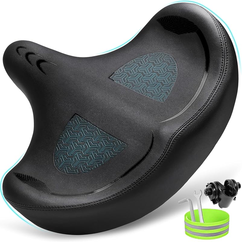 CDYWD Extra Wide Padded Bike Seat for Peloton, Ebike & Cruiser Bikes