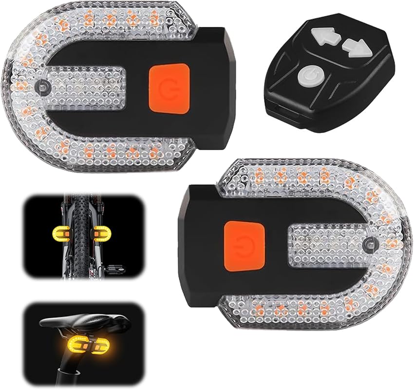 Rechargeable Bike Tail Light with Turn Signals & Remote Control, 5 Mod