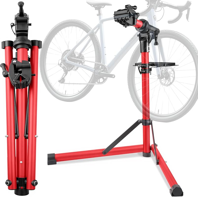 GOEHNER Upgrade Aluminum Bicycle Workstand, Heavy-Duty Portable Repair