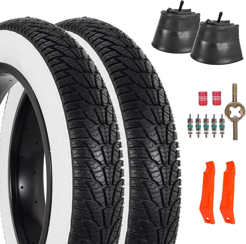 2-Pack 20x4.0 Fat Bike Tire Set with Tubes & Levers, Folding Off-Road