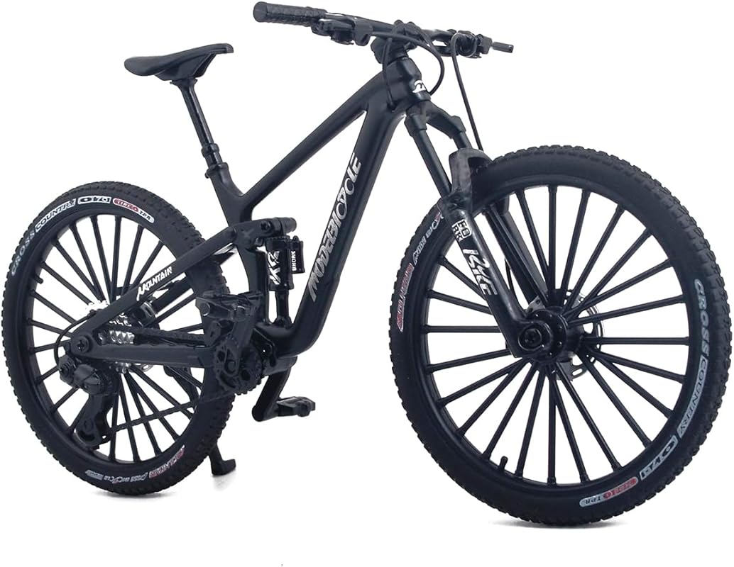 1:8 Scale Black Die-Cast Mountain Bike Toy Model for Kids & Cycling En