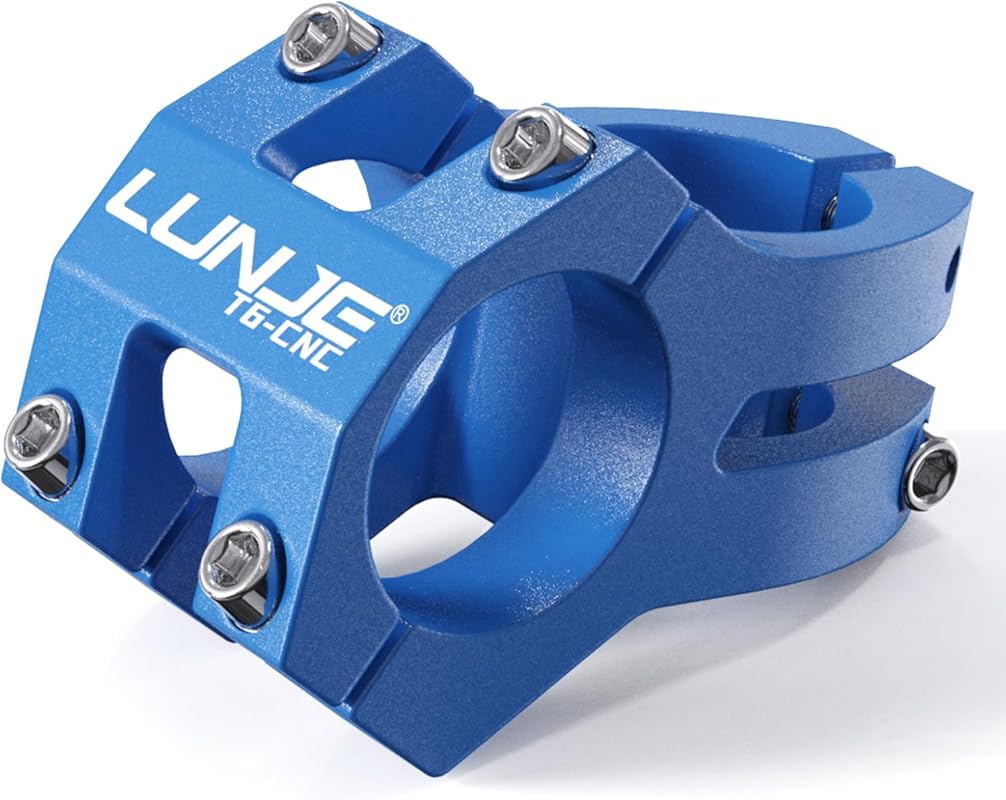 CNC 6061-T6 Aluminum 31.8mm Short Bike Stem, Matte Blue Anodized Finis